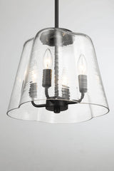 Soiree Four Candle Lights Pendant With Clear Glass - Black Finish by Ashcroft Furniture at Eve Furniture