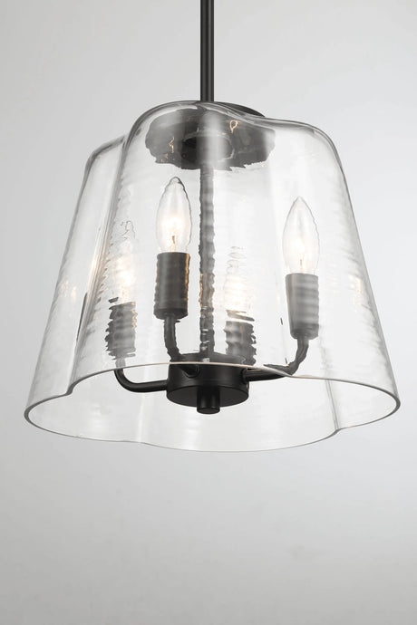 Soiree Four Candle Lights Pendant With Clear Glass - Black Finish by Ashcroft Furniture at Eve Furniture