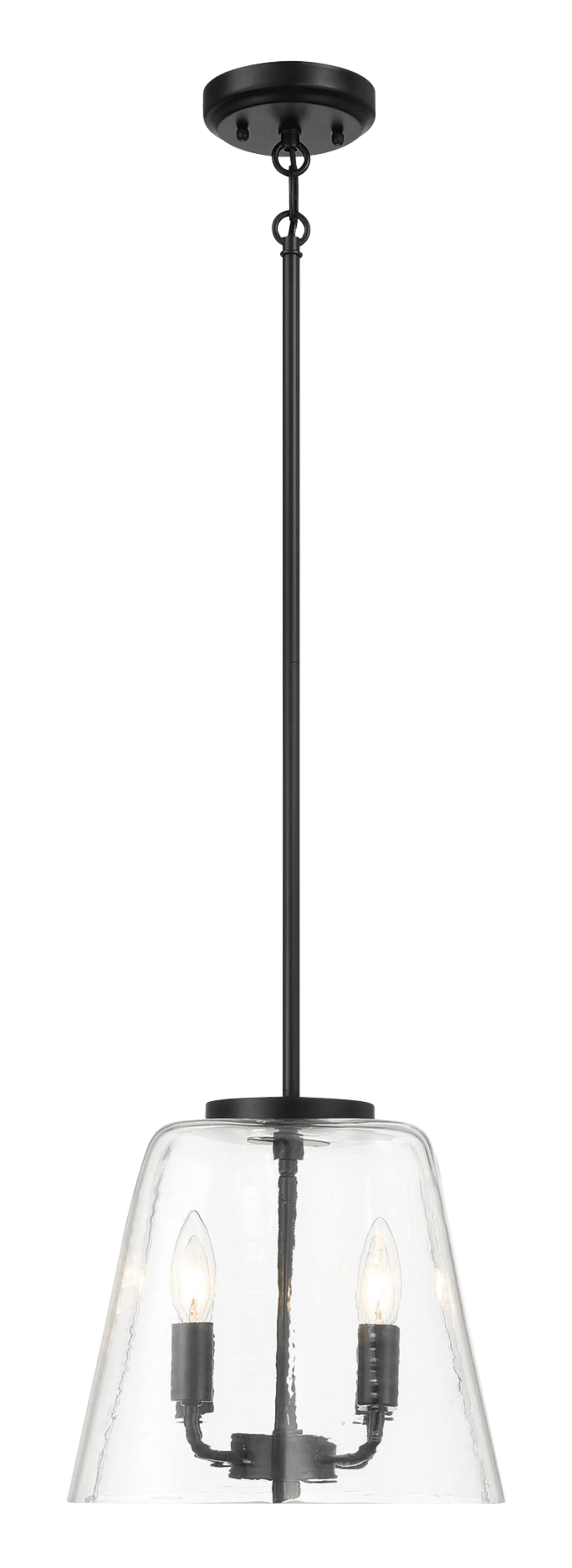 Soiree Four Candle Lights Pendant With Clear Glass - Black Finish by Ashcroft Furniture at Eve Furniture