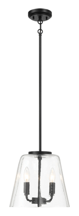 Soiree Four Candle Lights Pendant With Clear Glass - Black Finish by Ashcroft Furniture at Eve Furniture