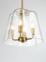 Soiree Four Candle Lights Pendant With Clear Glass - Satin Brass by Ashcroft Furniture at Eve Furniture