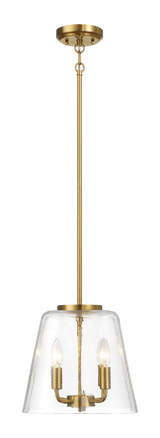 Soiree Four Candle Lights Pendant With Clear Glass - Satin Brass by Ashcroft Imports at Eve Furniture