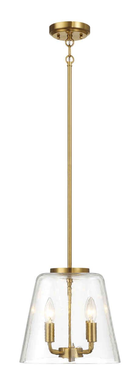 Soiree Four Candle Lights Pendant With Clear Glass - Satin Brass by Ashcroft Imports at Eve Furniture