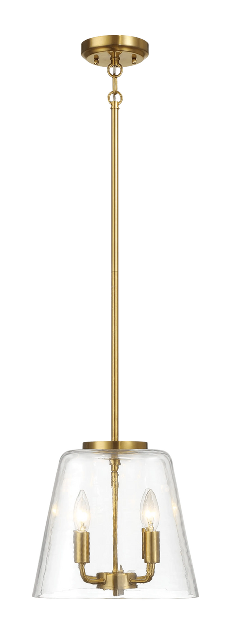 Soiree Four Candle Lights Pendant With Clear Glass - Satin Brass by Ashcroft Furniture at Eve Furniture