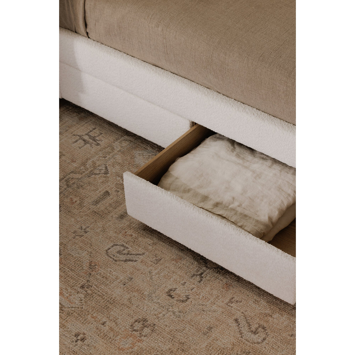 Sophia Cream King Storage Bed by Moe's Home at Eve Furniture