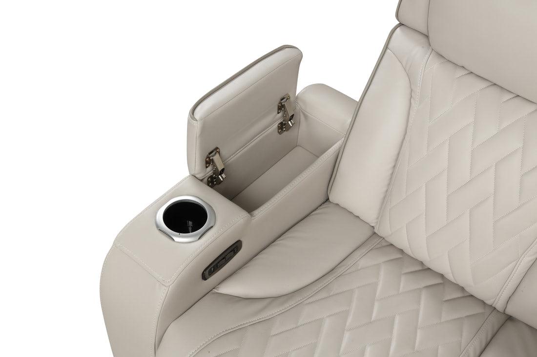 Spain Sand Power (Power Headrests) Reclining Sectional by Happy Homes at Eve Furniture