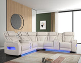 Spain Sand Power (Power Headrests) Reclining Sectional by Happy Homes at Eve Furniture