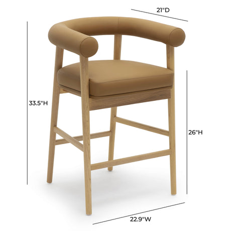 Spara Performance Vegan Leather Counter Stool by TOV Furniture at Eve Furniture