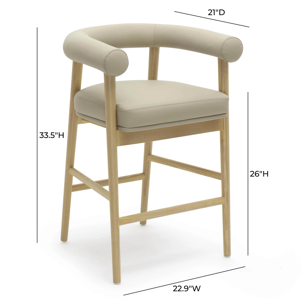 Spara Performance Vegan Leather Counter Stool by TOV Furniture at Eve Furniture
