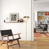 Spectra Floor Lamp - Gold outer and White inner by Ashcroft Imports at Eve Furniture