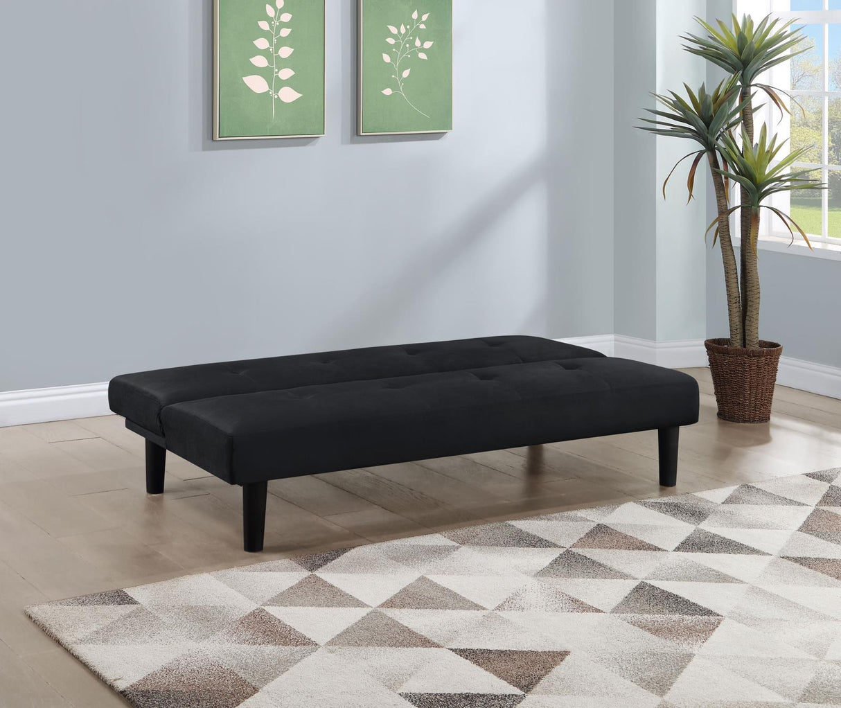 Stanford Multipurpose Black Upholstered Tufted Convertible Sofa Bed by Coaster at Eve Furniture