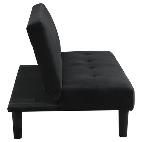 Stanford Multipurpose Black Upholstered Tufted Convertible Sofa Bed by Coaster at Eve Furniture