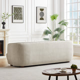 Stanmer Living Room Luxury Fabric Linen Couch in Cream