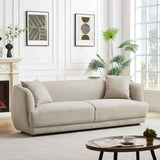 Stanmer Living Room Luxury Fabric Linen Couch in Cream