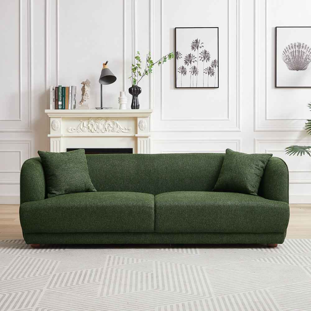 Stanmer Living Room Luxury Fabric Linen Couch in Green