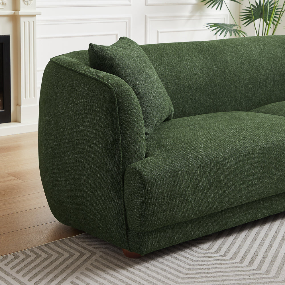 Stanmer Living Room Luxury Fabric Linen Couch in Green
