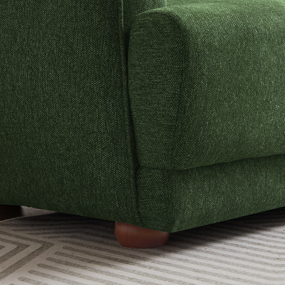 Stanmer Living Room Luxury Fabric Linen Couch in Green