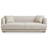 Stanmer Living Room Luxury Fabric Linen Couch in Cream