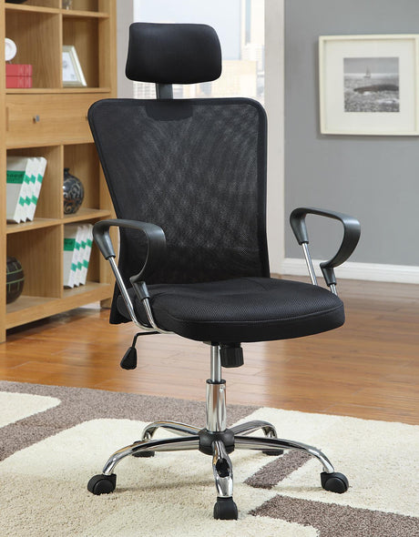 Stark Black/Chrome Mesh Back Office Chair by Coaster at Eve Furniture
