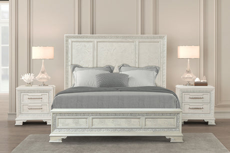 Stella Mia Creamy White King Bed by Furniture of America at Eve Furniture