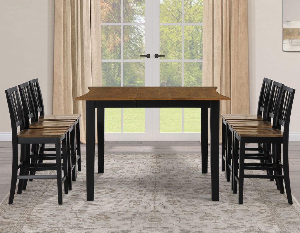 Joplin Walnut/Ebony Finish 5-Piece Counter Height Set