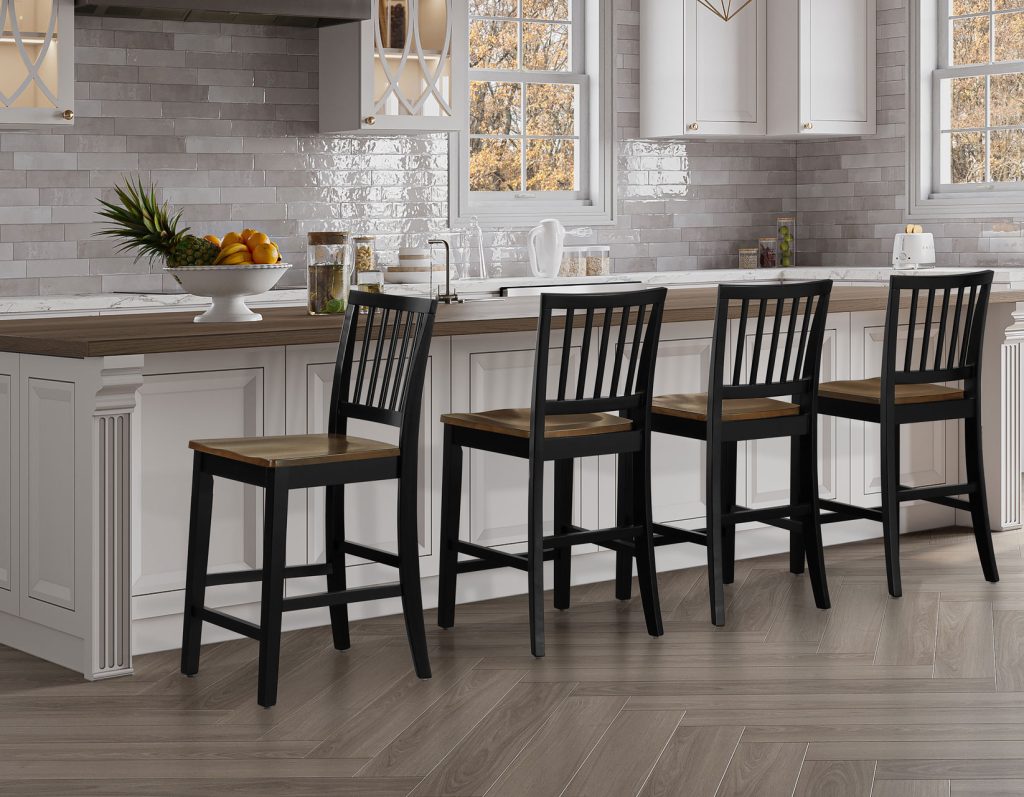 Joplin Walnut/Ebony Finish 5-Piece Counter Height Set