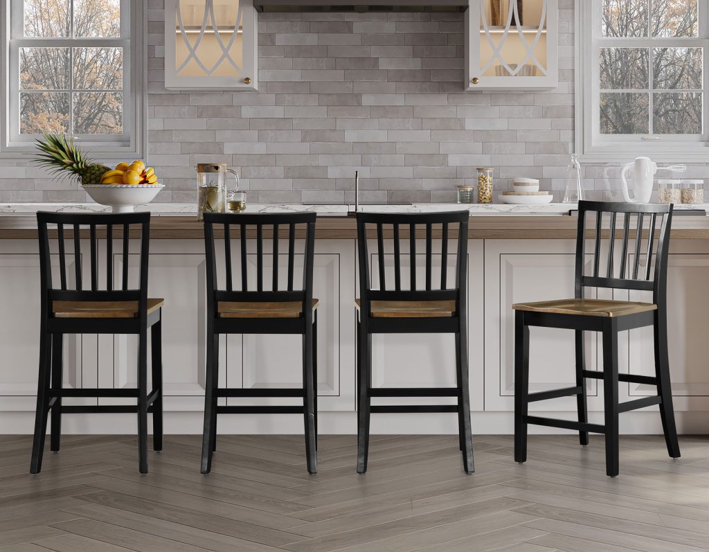 Joplin Walnut/Ebony Finish 5-Piece Counter Height Set