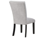 Artemis 5 Piece 70″ Rectangular Gray Marble Table, Black Finish with 4 Gray Chenille Chairs