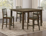 Joplin Walnut Finish 5-Piece Counter Height Set