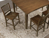 Joplin Walnut Finish 5-Piece Counter Height Set