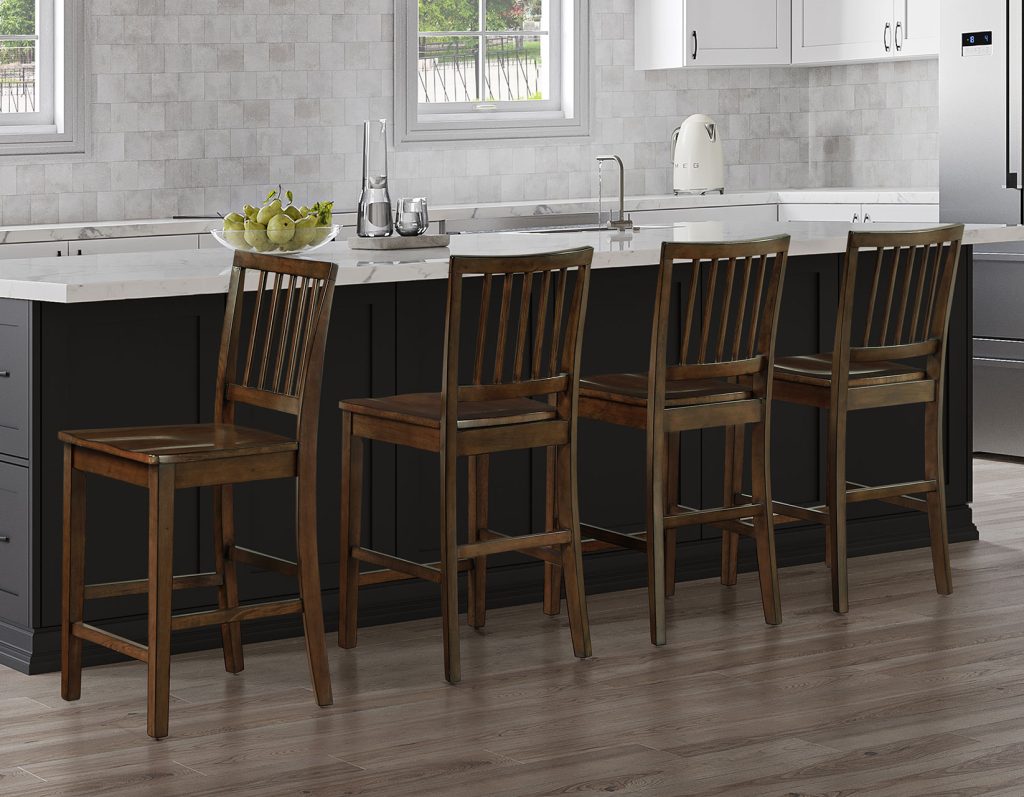 Joplin Walnut Finish 5-Piece Counter Height Set