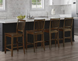 Joplin Walnut Finish 5-Piece Counter Height Set