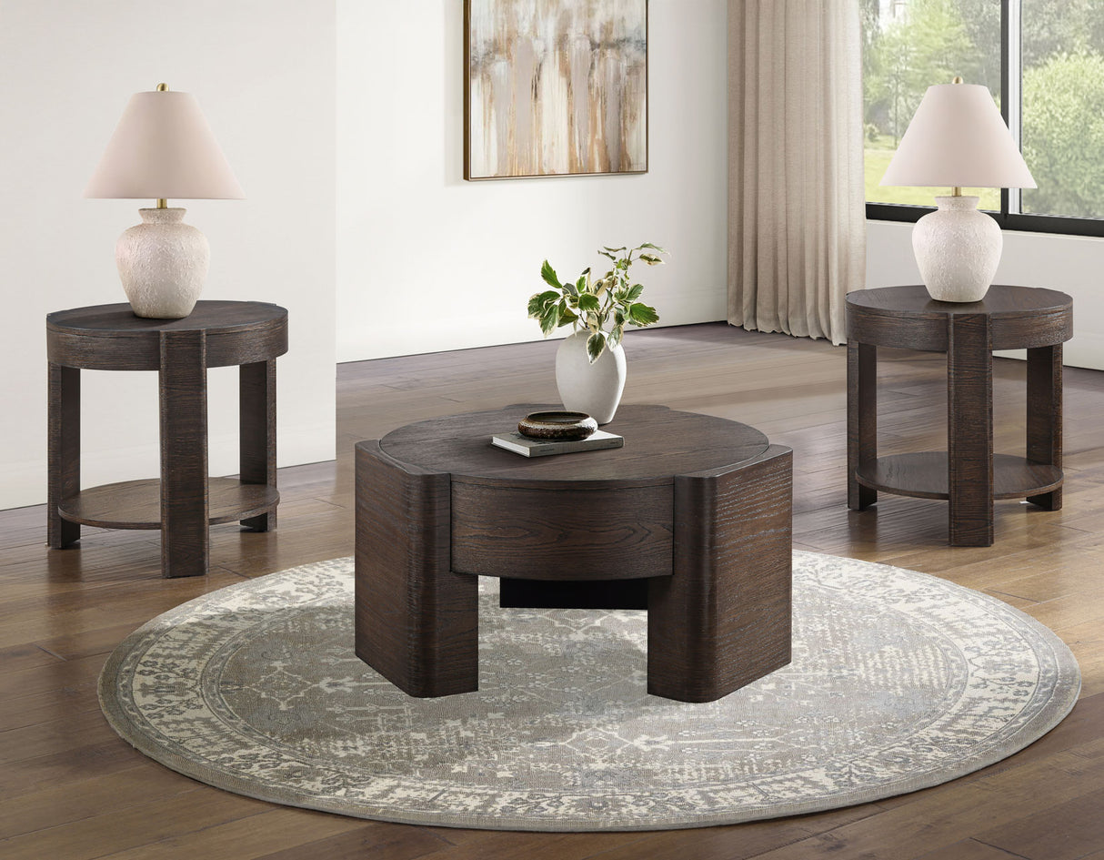 Salina Round 3-Piece Occasional Table Set