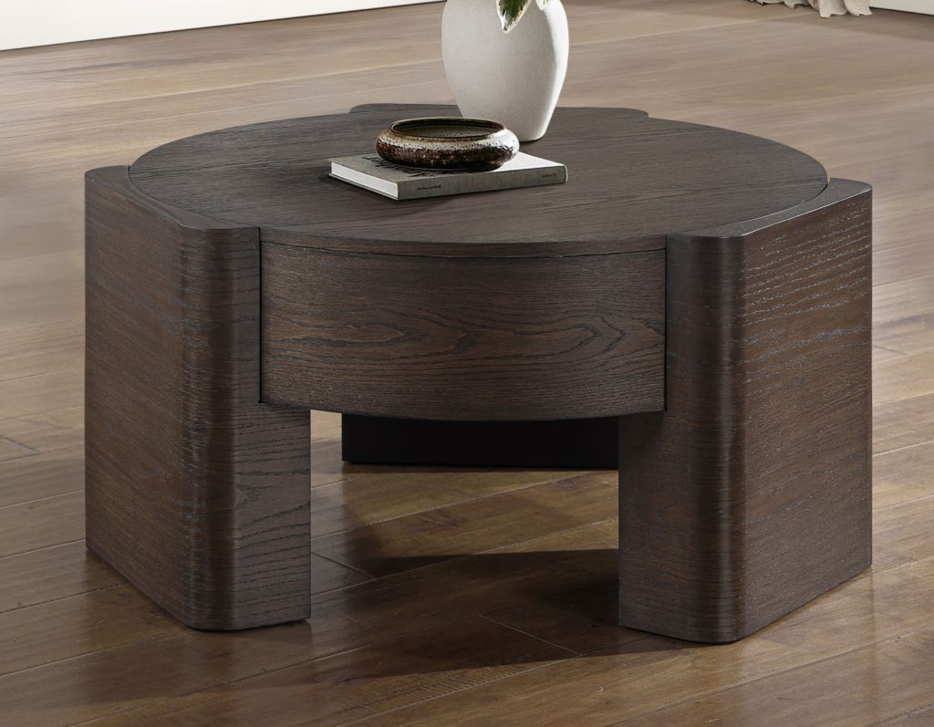 Salina 32.5″ Round Coffee Table Castered