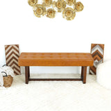Cameron Tan Leather Bench by Ashcroft Imports at Eve Furniture
