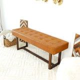 Cameron Tan Leather Bench by Ashcroft Imports at Eve Furniture