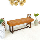 Cameron Tan Leather Bench by Ashcroft Imports at Eve Furniture