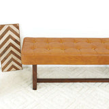 Cameron Tan Leather Bench by Ashcroft Imports at Eve Furniture