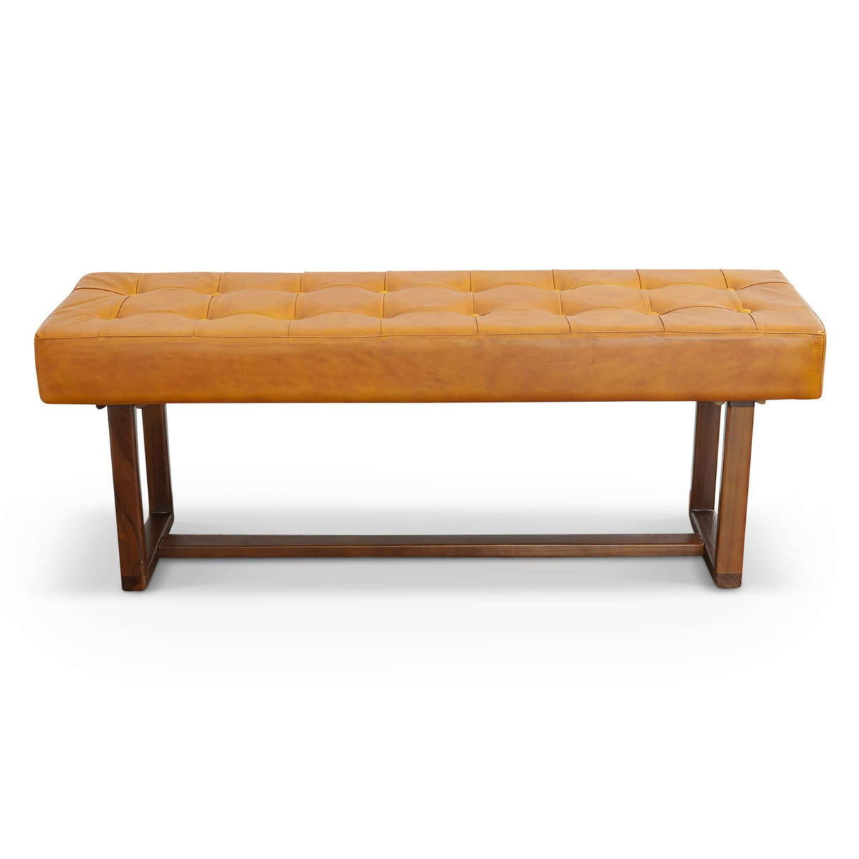 Cameron Tan Leather Bench by Ashcroft Imports at Eve Furniture