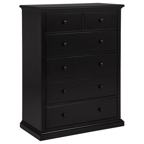 Sumerlin 6-drawer Bedroom Chest of Drawers Black by Coaster at Eve Furniture