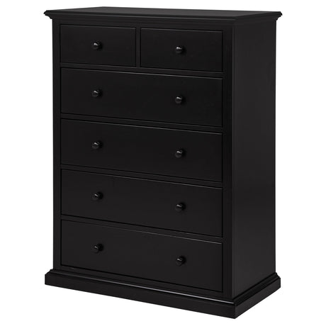 Sumerlin 6-drawer Bedroom Chest of Drawers Black by Coaster at Eve Furniture