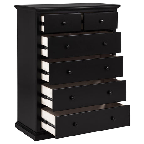 Sumerlin 6-drawer Bedroom Chest of Drawers Black by Coaster at Eve Furniture