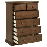 Sumerlin 6-drawer Bedroom Chest of Drawers Medium Brown by Coaster at Eve Furniture