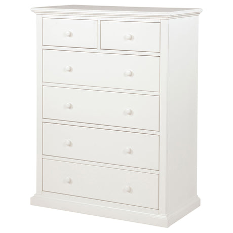 Sumerlin 6-drawer Bedroom Chest of Drawers White by Coaster at Eve Furniture