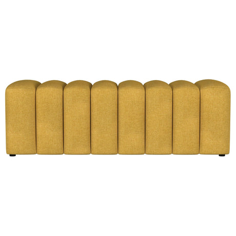 Summer Mustard Yellow Upholstered Channel Tufted Accent Bench by Coaster at Eve Furniture