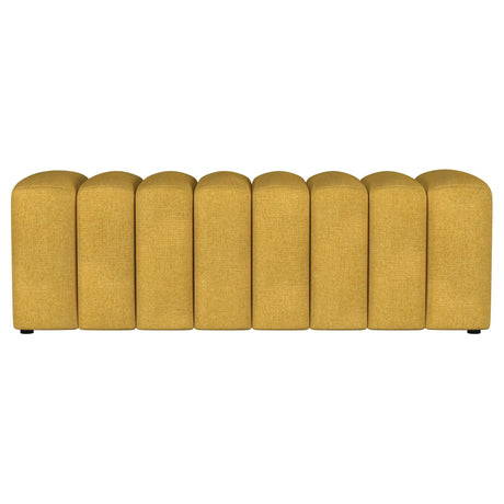 Summer Mustard Yellow Upholstered Channel Tufted Accent Bench by Coaster at Eve Furniture