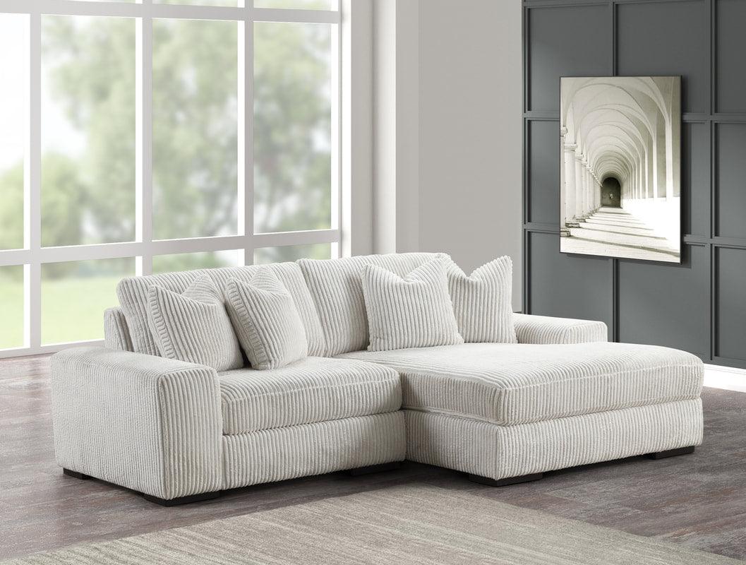 Sunday Beige 2-Piece Right Arm Facing (RAF) Sectional by Happy Homes at Eve Furniture