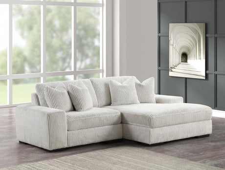 Sunday Beige 2-Piece Right Arm Facing (RAF) Sectional by Happy Homes at Eve Furniture