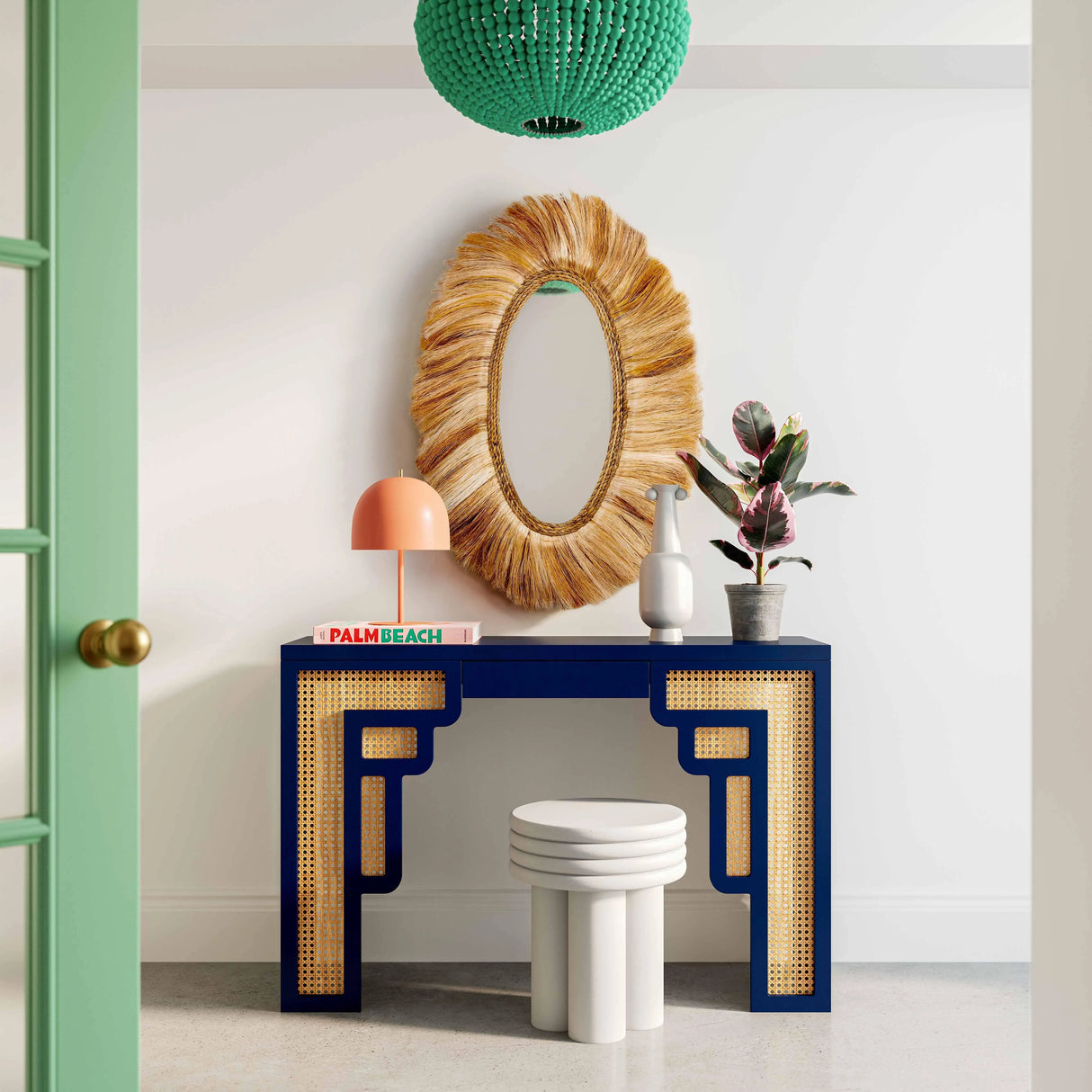 Suzie Rattan Console Table by TOV Furniture at Eve Furniture