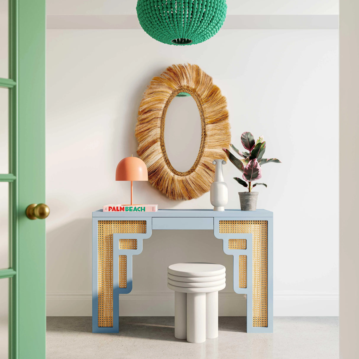 Suzie Rattan Console Table by TOV Furniture at Eve Furniture